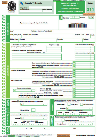 Modelo 311 Iva autonomos