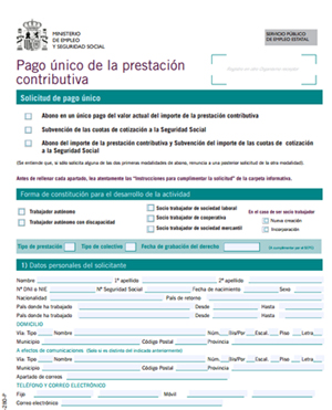 Pago único de la prestacion contributiva