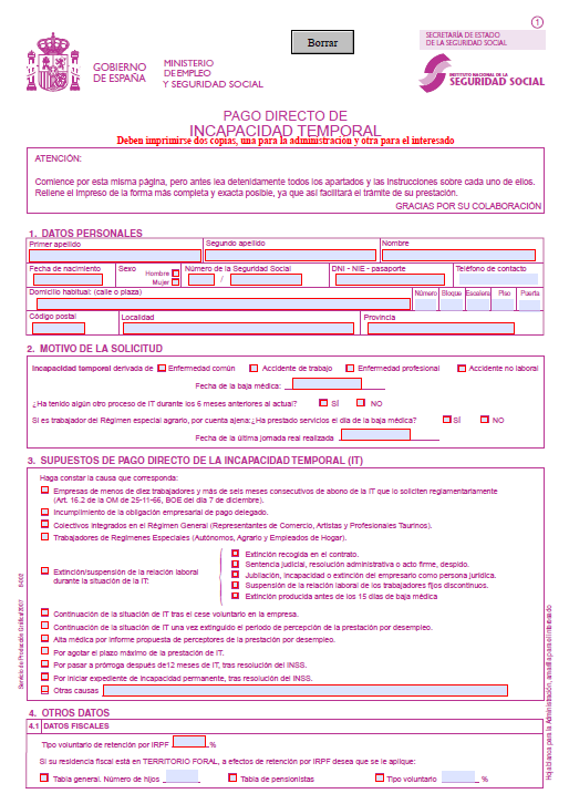 Solicitud de incapacidad temporal - Ser autónomo  Ser 