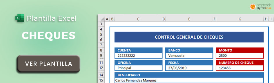 Plantilla Excel para emitir cheques