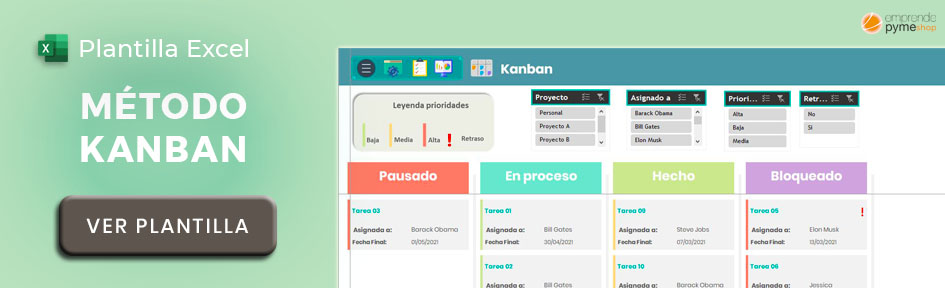 Plantilla Excel Tablero Kanban